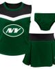 Outerstuff Outerstuff Girls Preschool Green New York Jets Spirit Cheerleader Two-Piece Set with Bloomers  - 1