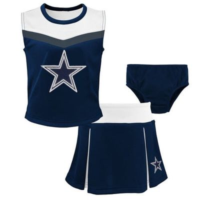 Outerstuff Outerstuff Girls Preschool Navy Dallas Cowboys Spirit Cheerleader Two-Piece Set with Bloomers 