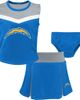 Outerstuff Outerstuff Girls Preschool Powder Blue Los Angeles Chargers Spirit Cheerleader Two-Piece Set with Bloomers  - 1