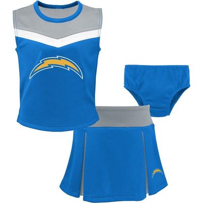 Outerstuff Outerstuff Girls Preschool Powder Blue Los Angeles Chargers Spirit Cheerleader Two-Piece Set with Bloomers 