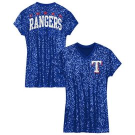 Outerstuff Outerstuff Girls Preschool Royal Texas Rangers Sequin V-Neck Dress 