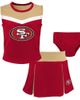 Outerstuff Outerstuff Girls Preschool Scarlet San Francisco 49ers Spirit Cheerleader Two-Piece Set with Bloomers  - 1