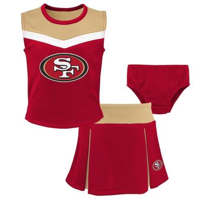 Outerstuff Outerstuff Girls Preschool Scarlet San Francisco 49ers Spirit Cheerleader Two-Piece Set with Bloomers 