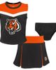 Outerstuff Outerstuff Girls Toddler Black Cincinnati Bengals Spirit Cheer Two-Piece Cheerleader Set with Bloomers  - 1