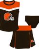 Outerstuff Outerstuff Girls Toddler Brown Cleveland Browns Spirit Cheer Three-Piece Cheerleader Set  - 1