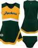 Outerstuff Outerstuff Girls Toddler Green Green Bay Packers Cheer Captain Dress with Bloomers  - 1