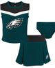 Outerstuff Outerstuff Girls Toddler Midnight Green Philadelphia Eagles Spirit Cheer Three-Piece Cheerleader Set  - 1