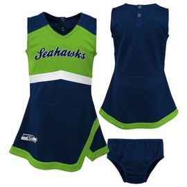 Outerstuff Outerstuff Girls Toddler Navy Seattle Seahawks Cheer Captain Dress with Bloomers 