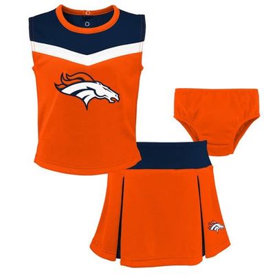 Outerstuff Outerstuff Girls Toddler Orange Denver Broncos Spirit Cheer Two-Piece Cheerleader Set with Bloomers 