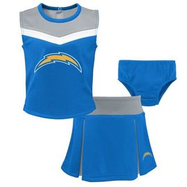 Outerstuff Outerstuff Girls Toddler Powder Blue Los Angeles Chargers Spirit Cheer Two-Piece Cheerleader Set with Bloomers 