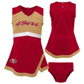 Outerstuff Outerstuff Girls Toddler Scarlet San Francisco 49ers Cheer Captain Dress with Bloomers 