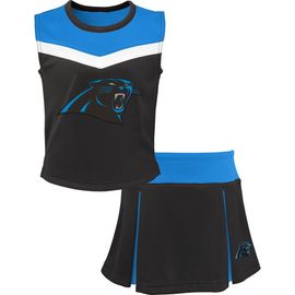 Outerstuff Outerstuff Girls Youth Black Carolina Panthers Spirit Two-Piece Cheerleader Set 