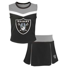 Outerstuff Outerstuff Girls Youth Black Las Vegas Raiders Spirit Two-Piece Cheerleader Set 