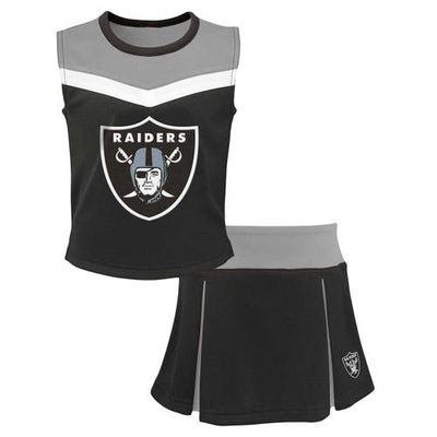Outerstuff Outerstuff Girls Youth Black Las Vegas Raiders Spirit Two-Piece Cheerleader Set 
