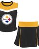 Outerstuff Outerstuff Girls Youth Black Pittsburgh Steelers Spirit Two-Piece Cheerleader Set  - 1