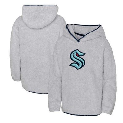 Outerstuff Outerstuff Girls Youth Heather Gray Seattle Kraken Ultimate Teddy Fleece Pullover Hoodie 