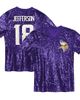 Outerstuff Outerstuff Girls Youth Justin Jefferson Purple Minnesota Vikings Sequin V-Neck Fashion Jersey  - 1