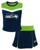 Outerstuff Outerstuff Girls Youth Navy Seattle Seahawks Spirit Two-Piece Cheerleader Set  - 1