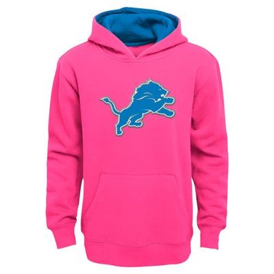 Outerstuff Outerstuff Girls Youth Pink Detroit Lions Prime Pullover Hoodie 