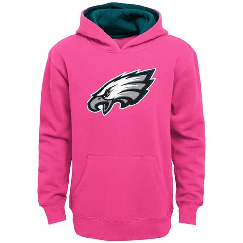 Outerstuff Outerstuff Girls Youth Pink Philadelphia Eagles Prime Pullover Hoodie 