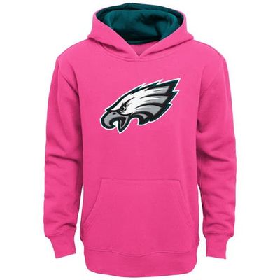 Outerstuff Outerstuff Girls Youth Pink Philadelphia Eagles Prime Pullover Hoodie 