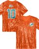 Outerstuff Outerstuff Girls Youth Tyreek Hill Orange Miami Dolphins Sequin V-Neck Fashion Jersey  - 1
