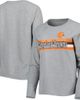 Outerstuff Outerstuff Juniors Heathered Gray Cleveland Browns All Striped Up Raglan Long Sleeve T-Shirt - 1