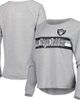 Outerstuff Outerstuff Juniors Heathered Gray Las Vegas Raiders All Striped Up Raglan Long Sleeve T-Shirt - 1