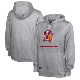 Outerstuff Outerstuff Men's Heather Gray Tampa Bay Buccaneers Grid Drill Streak Fleece Pullover Hoodie 