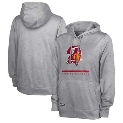 Outerstuff Outerstuff Men's Heather Gray Tampa Bay Buccaneers Grid Drill Streak Fleece Pullover Hoodie 