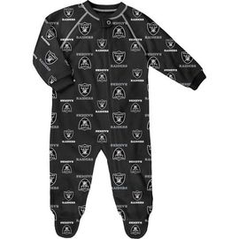 Outerstuff Outerstuff Newborn Black Las Vegas Raiders Allover Print Raglan Full-Zip Jumper 