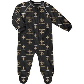 Outerstuff Outerstuff Newborn Black New Orleans Saints Allover Print Raglan Full-Zip Jumper 