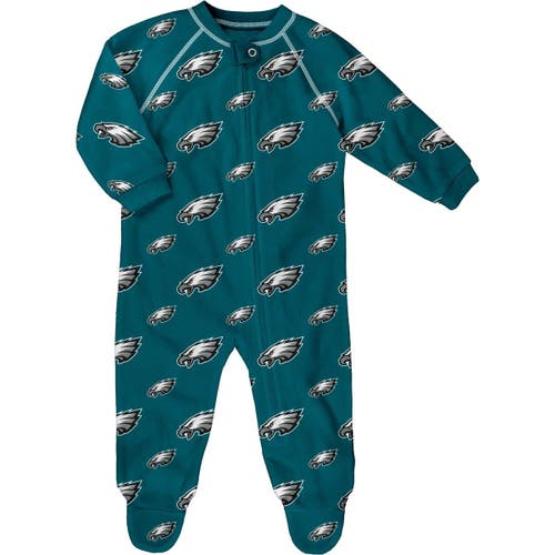 Outerstuff Outerstuff Newborn Green Philadelphia Eagles Allover Print Raglan Full-Zip Jumper 