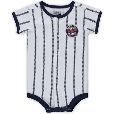 Outerstuff Outerstuff Newborn White/Navy Minnesota Twins Power Hitter Short Sleeve Bodysuit 