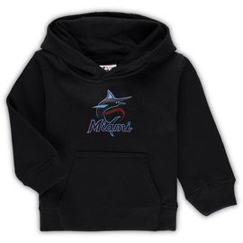 Outerstuff Outerstuff Toddler Black Miami Marlins Team Primary Logo Fleece Pullover Hoodie 