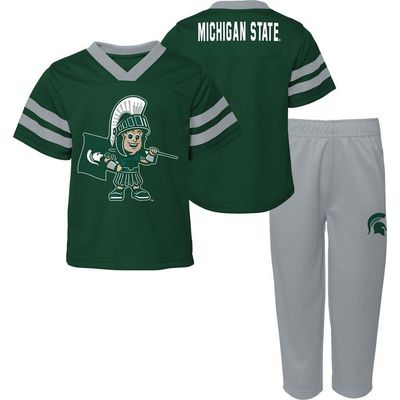 Outerstuff Outerstuff Toddler Green Michigan State Spartans Two-Piece Red Zone Jersey & Pants Set 