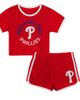 Outerstuff Outerstuff Toddler Red Philadelphia Phillies Double Run T-Shirt & Shorts Set  - 1