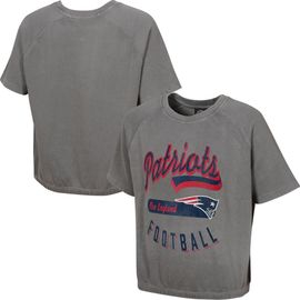 Outerstuff Outerstuff Women's Gray New England Patriots Mineral Wash Short Sleeve Top 
