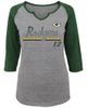 Outerstuff Outerstuff Women's Juniors Aaron Rodgers Heathered Gray/Green Green Bay Packers Over the Line Player Name & Number Tri-Blend 3/4-Sleeve V-Notch - 2