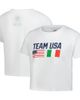 Outerstuff Outerstuff Women's White Team USA Country Flags Loose Cropped T-Shirt  - 1