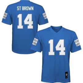 Outerstuff Outerstuff Youth Amon-Ra St. Brown Blue Detroit Lions Replica Player Jersey 