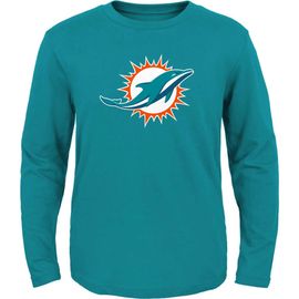 Outerstuff Outerstuff Youth Aqua Miami Dolphins Primary Logo Long Sleeve T-Shirt 