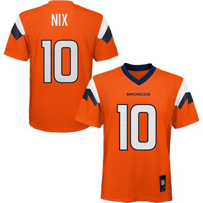 Outerstuff Outerstuff Youth Bo Nix Orange Denver Broncos Replica Player Jersey 