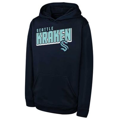 Outerstuff Outerstuff Youth Deep Sea Blue Seattle Kraken Cyber Punk Performance Hoodie