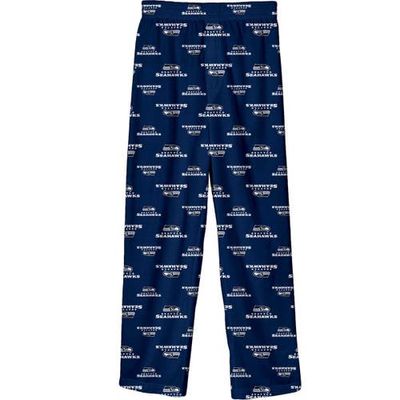 Outerstuff Outerstuff Youth Navy Seattle Seahawks Team-Colored Printed Pajama Pants 