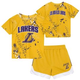 Outerstuff Preschool Outerstuff Gold Los Angeles Lakers Home Plate T-Shirt & Shorts Set 