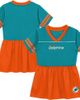Outerstuff Toddler Outerstuff Aqua Miami Dolphins Stadium Lights V-Neck Fashion Football Jersey Dress  - 1