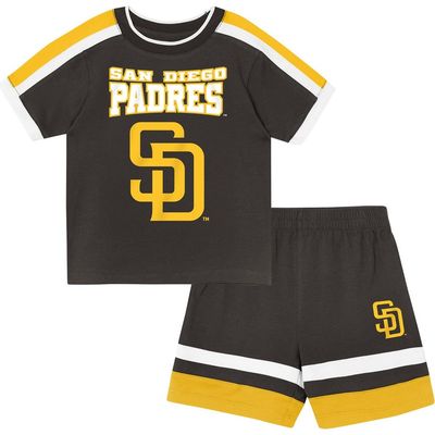 Outerstuff Toddler Outerstuff Brown San Diego Padres Ground Ball T-Shirt & Shorts Set 