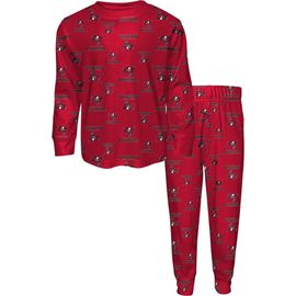 Outerstuff Toddler Outerstuff Red Tampa Bay Buccaneers All-Over-Print Long Sleeve T-Shirt and Pants Sleep Set 