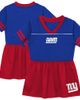 Outerstuff Toddler Outerstuff Royal New York Giants Stadium Lights V-Neck Fashion Football Jersey Dress  - 1